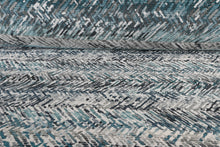Load image into Gallery viewer, Ocean Blue and Grey Plush Upholstery Fabric