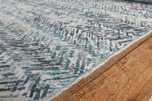 Load image into Gallery viewer, Ocean Blue and Grey Plush Upholstery Fabric