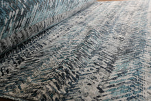 Load image into Gallery viewer, Ocean Blue and Grey Plush Upholstery Fabric