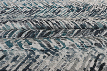 Load image into Gallery viewer, Ocean Blue and Grey Plush Upholstery Fabric