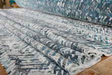 Load image into Gallery viewer, Ocean Blue and Grey Plush Upholstery Fabric