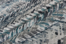Load image into Gallery viewer, Ocean Blue and Grey Plush Upholstery Fabric