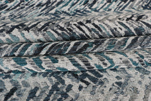 Load image into Gallery viewer, Ocean Blue and Grey Plush Upholstery Fabric