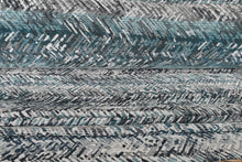 Load image into Gallery viewer, Ocean Blue and Grey Plush Upholstery Fabric