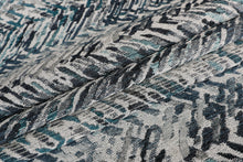 Load image into Gallery viewer, Ocean Blue and Grey Plush Upholstery Fabric