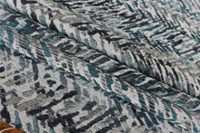 Load image into Gallery viewer, Ocean Blue and Grey Plush Upholstery Fabric