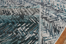 Load image into Gallery viewer, Ocean Blue and Grey Plush Upholstery Fabric