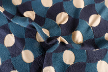 Load image into Gallery viewer, Like it Loud Navy Blue Patterned Plush Upholstery Fabric