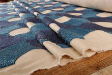 Load image into Gallery viewer, Like it Loud Navy Blue Patterned Plush Upholstery Fabric