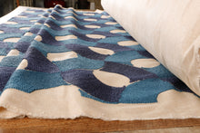Load image into Gallery viewer, Like it Loud Navy Blue Patterned Plush Upholstery Fabric