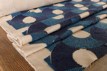 Load image into Gallery viewer, Like it Loud Navy Blue Patterned Plush Upholstery Fabric