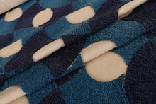 Load image into Gallery viewer, Like it Loud Navy Blue Patterned Plush Upholstery Fabric