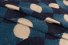 Load image into Gallery viewer, Like it Loud Navy Blue Patterned Plush Upholstery Fabric