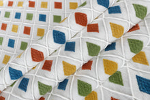 Load image into Gallery viewer, Embroidered Colorful Diamond Patterned Upholstery Fabric
