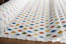 Load image into Gallery viewer, Embroidered Colorful Diamond Patterned Upholstery Fabric
