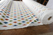 Load image into Gallery viewer, Embroidered Colorful Diamond Patterned Upholstery Fabric