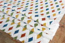 Load image into Gallery viewer, Embroidered Colorful Diamond Patterned Upholstery Fabric