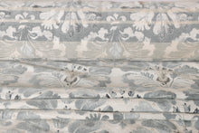 Load image into Gallery viewer, Meadow Lane Smoke Blue Floral Patterned Upholstery Fabric