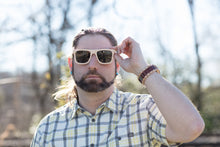 Load image into Gallery viewer, wood sunglasses, wooden sunglasses, Bewell sunglasses, engraved sunglasses