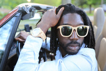Load image into Gallery viewer, wooden sunglasses, polarized sunglasses, engraved sunglasses, bewell sunglasses